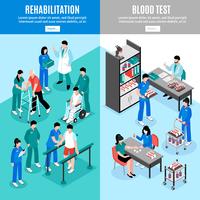 Hospital Vertical Isomeric Banners Set vector