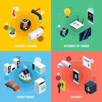 Smart Home Concept Icons Set vector