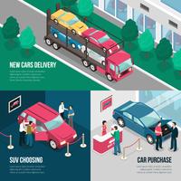 Car Dealership Leasing Design Concept Set vector