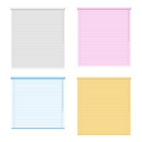 Cuatro persianas enrollables de ventana coloreadas vector