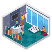 Trying Shop Isometric Composition vector