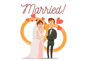 Newly Married Couple Composition vector