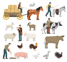 Conjunto de animales de granja vector