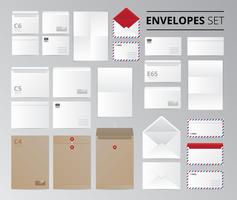 Carta de documentos realista conjunto vector