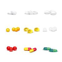 3D Pills Set vector