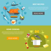 Culinary Flat Horizontal Banners vector