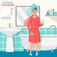 Hygiene Bathroom Interior Composition vector