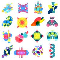 Color Shapes Icons Collection vector