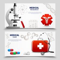 Medical Research Banners Set vector