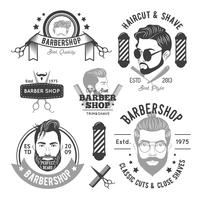 Barbershop Monochrome Emblems  vector