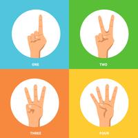 Hands 2x2 Design Concept Set vector