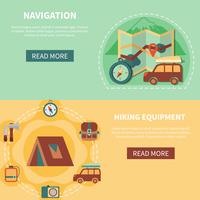 Conjunto de banner de camping vector