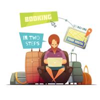 Hostel Booking Design Concept vector