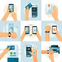 NFC Technology Flat Style Concept vector