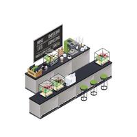 Isometric Coffee Bar Composition vector