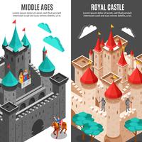 Royal Castle Vertical Banner Set vector