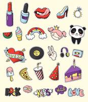 Colored Fashion Patch Badge Set vector