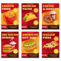 Set de carteles de comida rápida vector