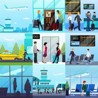 Airport Express Compositions Set vector