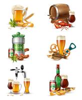 Proyecto de ilustraciones de cerveza de barril vector