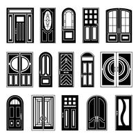 House Doors Black Design Collection vector