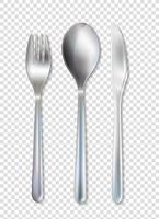 Stainless Cutlery Tableware Set Transparent Background vector