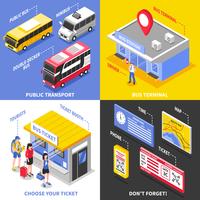 Bus Terminal Isometric Design Concept vector