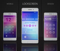 Smartphones Lock Screen Designs vector