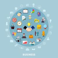 Business Pictograms Round Composition vector