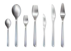 Cutlery Reception Dinner Set Realistic Image vector