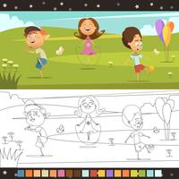 Página para colorear de niños vector