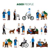 Old Age People Set vector
