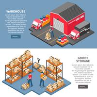 Logistics And Delivery Isometric Banners vector