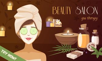 Spa Beauty Salon Cartoon Template vector