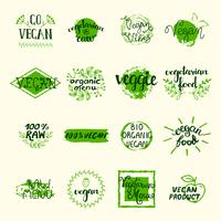 Conjunto de elementos veganos vector