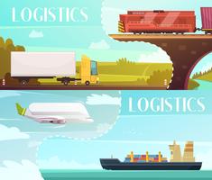  Logistics Banners Set vector