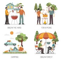 Barbecue 2x2 Design Concept vector
