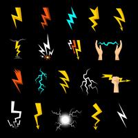 Lightning Icons Set vector