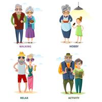 Old People Cartoon Collection vector