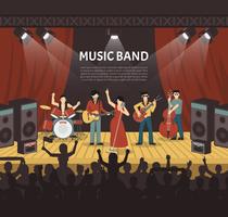 Banda de música pop ilustración vectorial vector