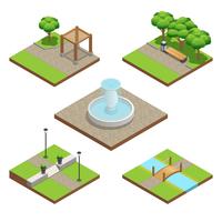 Isometric Landscaping Composition vector