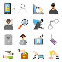 Theft Icons Set vector