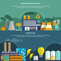 Environmemtal pollution and power plant banner