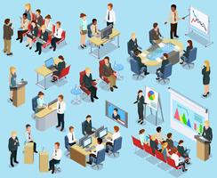 Business Coaching Isometric Collection  vector