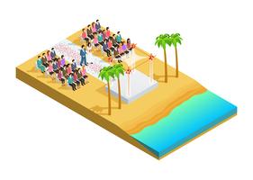 Wedding ceremony isometric composition vector