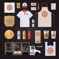 Pizza Corporate Identity Template Design Set vector