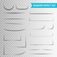 White Paper Cuts Transparent Shadow Set vector