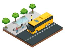 City wireless communication isometric composition vector