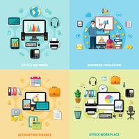 oficina de trabajo 2x2 concepto de diseño vector