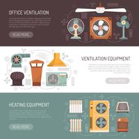 Ventilation Conditioning And Heating Banners vector